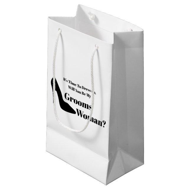 will you be my groomswoman modern proposal  small gift bag (Front Angled)