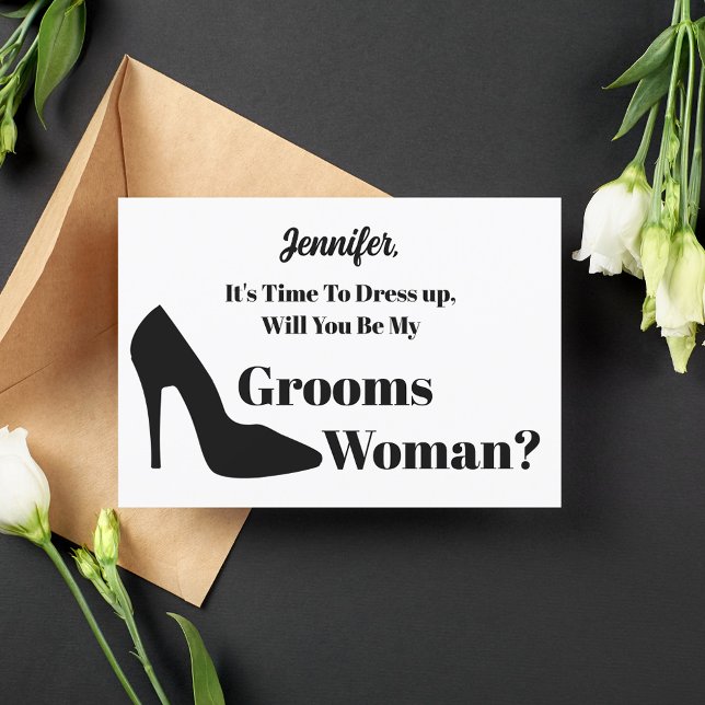 will you be my groomswoman modern simple proposal  invitation (Creator Uploaded)