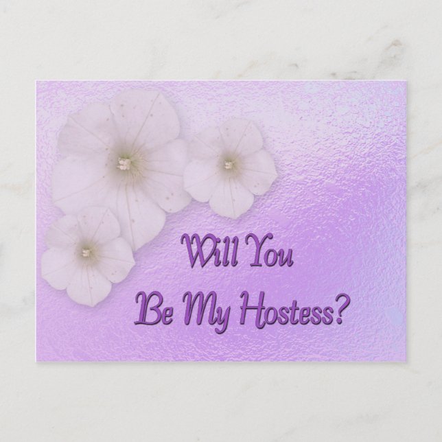 Will You Be My Hostess ? Invitation Postcard (Front)