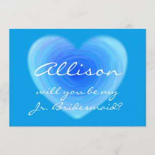 Will You Be My Jr. Bridesmaid? Blue Personalised Invitation