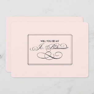 Will you be my Jr. Bridesmaid? Elegant Blush Pink Invitation