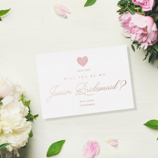 Will You Be My Junior Bridesmaid Pink Heart
