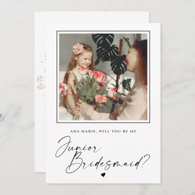 Will You Be My Junior Bridesmaid Proposal Card (Front/Back)
