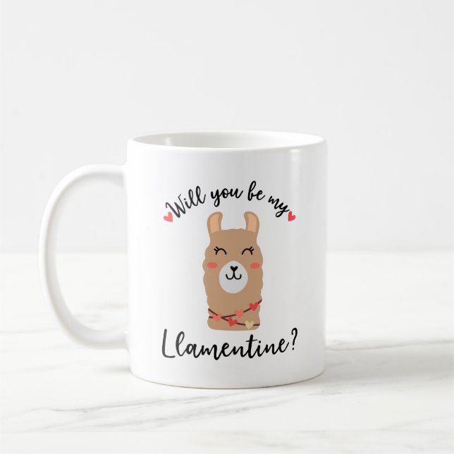 will you be my llamentime? Coffee Mug (Left)