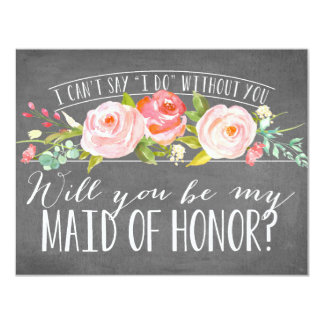 Will You Be My Maid of Honor | Bridesmaid 11 Cm X 14 Cm Invitation Card