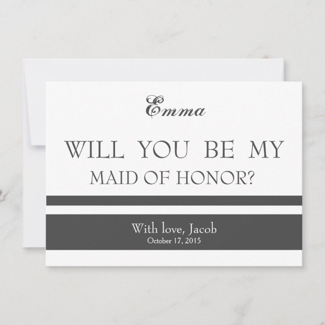 Will You Be My MAID OF HONOR Invitation (Front)