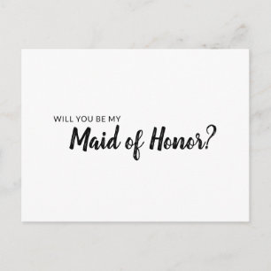 Will you be my maid of honor invitation minimalist