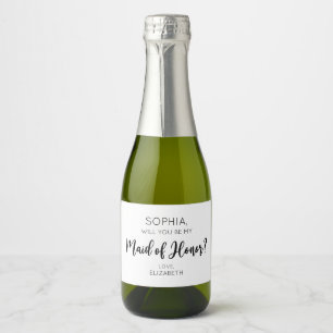 WILL YOU BE MY MAID OF HONOR? Sparkling Wine Label