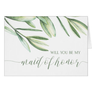 Will You Be My Maid of Honor Wedding Card