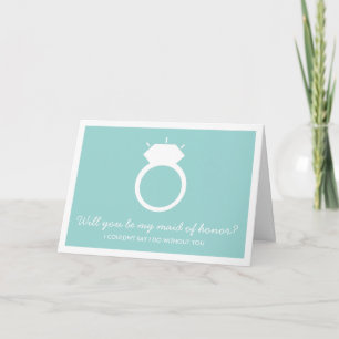 Will You Be My Maid Of Honour? Blue Ring Card