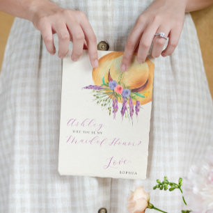 Will you be my maid of honour boho proposal  invitation