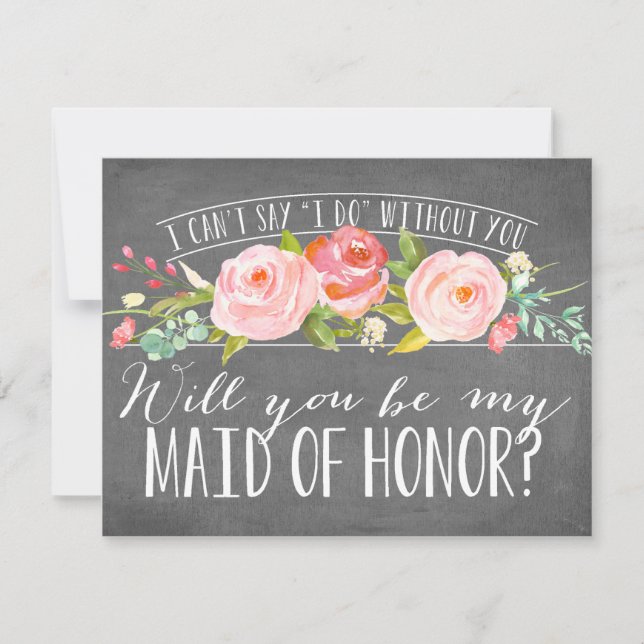 Will You Be My Maid of Honour | Bridesmaid Invitation (Front)