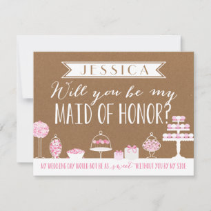 Will You Be My Maid of Honour Bridesmaid Invitation