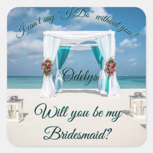 Will you be my Maid of Honour/Bridesmaid Square Sticker