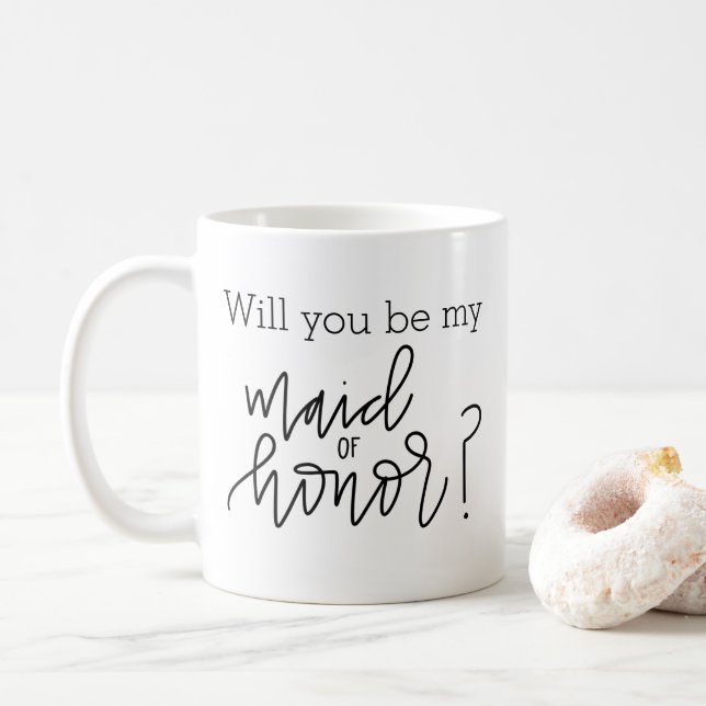 Will You Be My Maid of Honour Calligraphy Mug (With Donut)