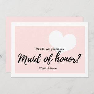 "Will you be my maid of honour" calligraphy style Invitation