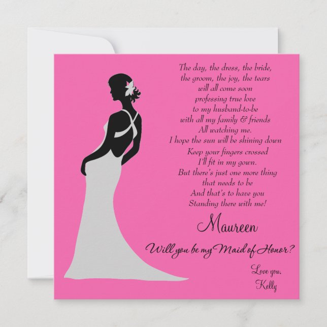 Will you be my Maid of Honour? Card (Front)