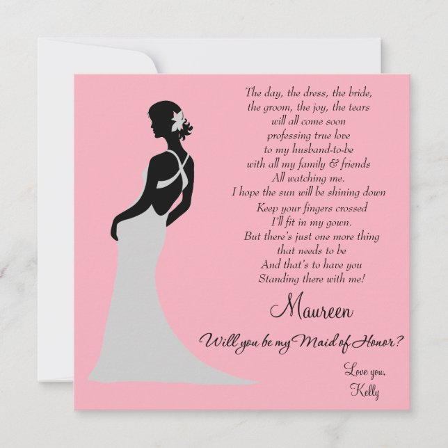 Will you be my Maid of Honour? Card (Front)