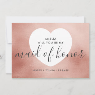 Will You Be My Maid of Honour Card - Rose Gold