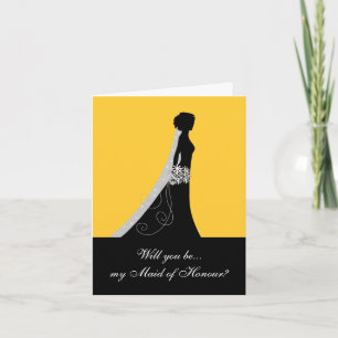 Will You Be My Maid of Honour? Cards Yellow