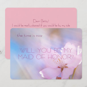 Will you be my maid of honour cherry blossom invitation