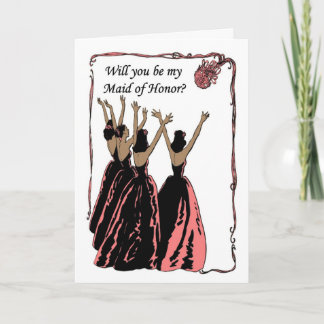 Will you be my Maid of Honour coral cinnamon spice Invitation