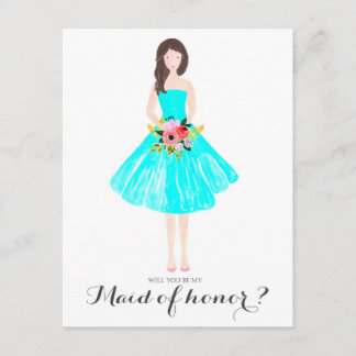 Will you be my maid of honour custom card