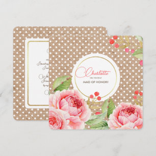 Will you be my Maid of Honour? Custom Invitations