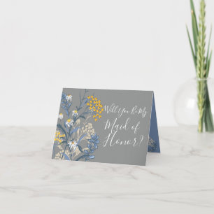 Will You Be My Maid of Honour? Daisy Floral Bridal Card