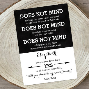 Will You Be My Maid of Honour Does Not Mind Invitation