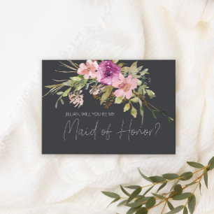 Will You Be My Maid of Honour Dusty Pink Purple