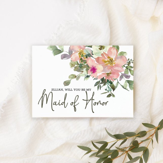 Will You Be My Maid of Honour Eggshell and Blush (Creator Uploaded)