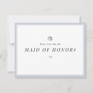 Will you be my maid of honour floral minimalist invitation
