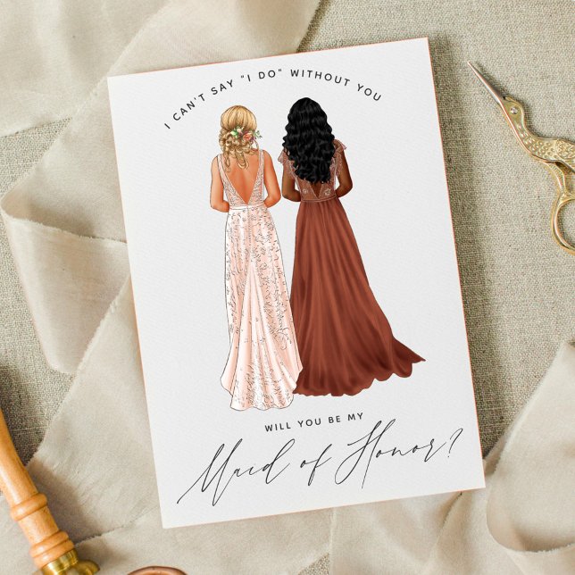 Will You Be My Maid of Honour? Girls in Gowns Invi Invitation (Creator Uploaded)