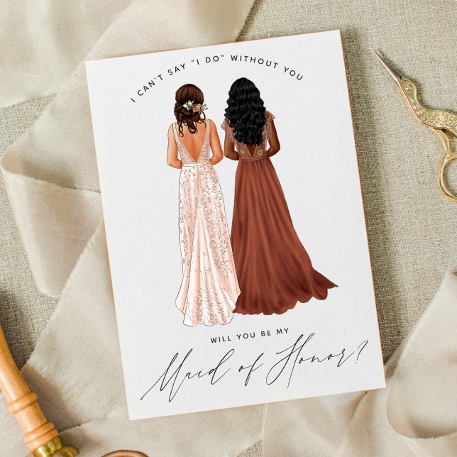 Will You Be My Maid of Honour? Girls in Gowns Invi Invitation (Creator Uploaded)