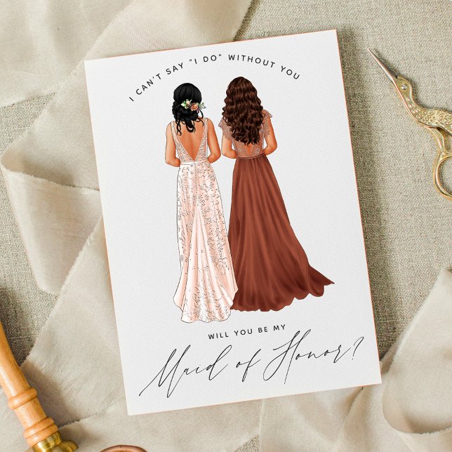 Will You Be My Maid of Honour? Girls in Gowns Invi Invitation (Creator Uploaded)
