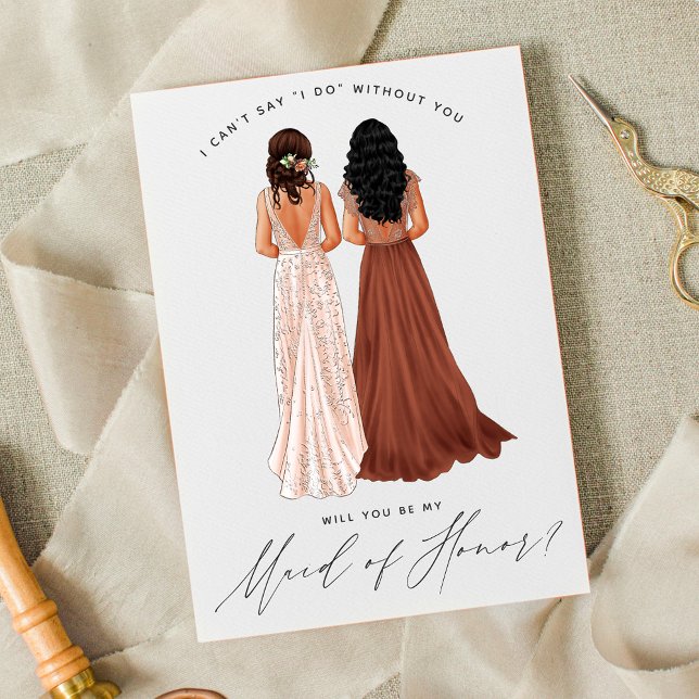 Will You Be My Maid of Honour? Girls in Gowns Invi Invitation (Creator Uploaded)