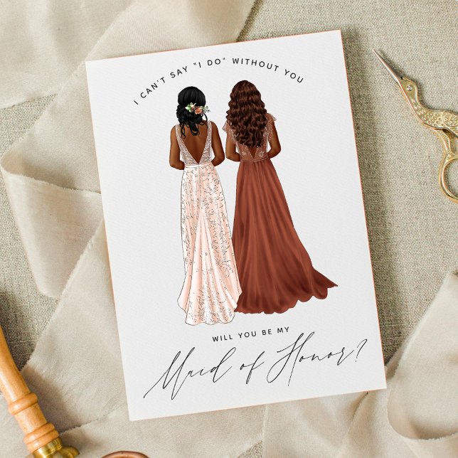 Will You Be My Maid of Honour? Girls in Gowns Invi Invitation (Creator Uploaded)