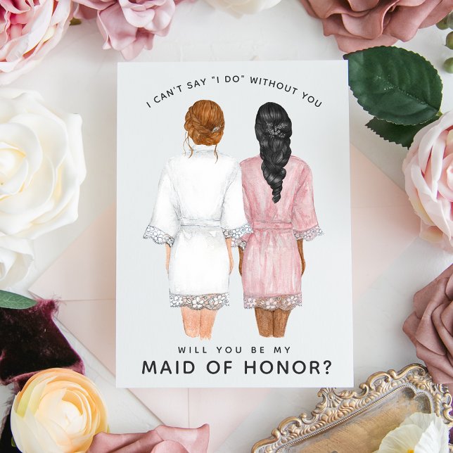 Will You Be My Maid of Honour? Girls in Robes card (Creator Uploaded)