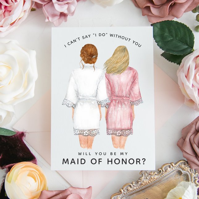 Will You Be My Maid of Honour? Girls in Robes card (Creator Uploaded)