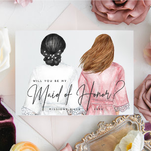 Will you be my Maid of Honour? Girls in Robes Invitation
