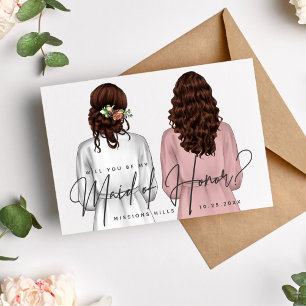 Will You Be My Maid of Honour? Girls in Robes V2 I Invitation