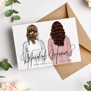 Will You Be My Maid of Honour? Girls in Robes V2 I Invitation