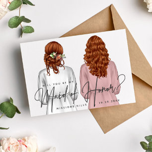 Will You Be My Maid of Honour? Girls in Robes V2 I Invitation
