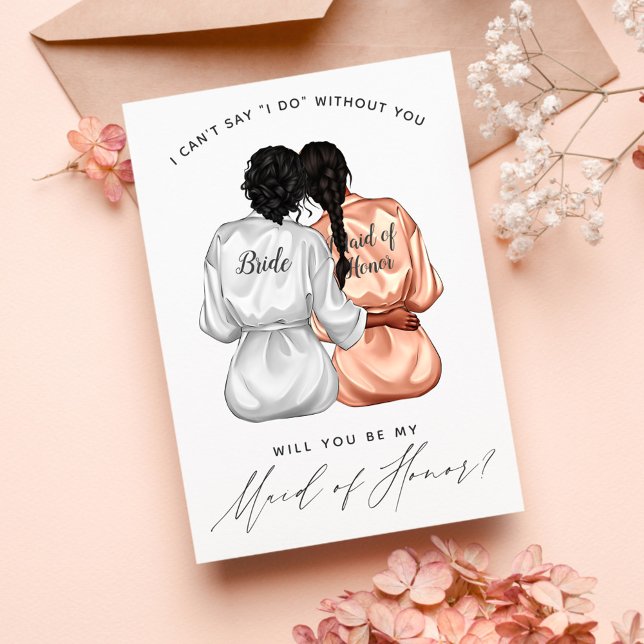 Will You Be My Maid of Honour? Girls In Silk Robes Invitation (Creator Uploaded)