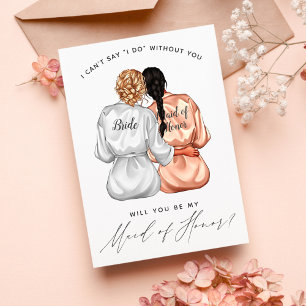 Will You Be My Maid of Honour? Girls In Silk Robes Invitation