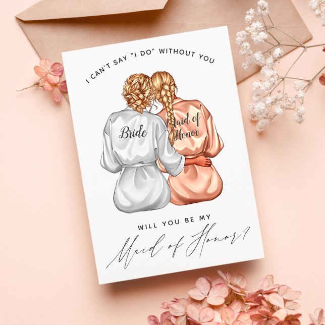Will You Be My Maid of Honour? Girls In Silk Robes Invitation (Creator Uploaded)