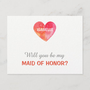 Will you be my maid of honour heart template