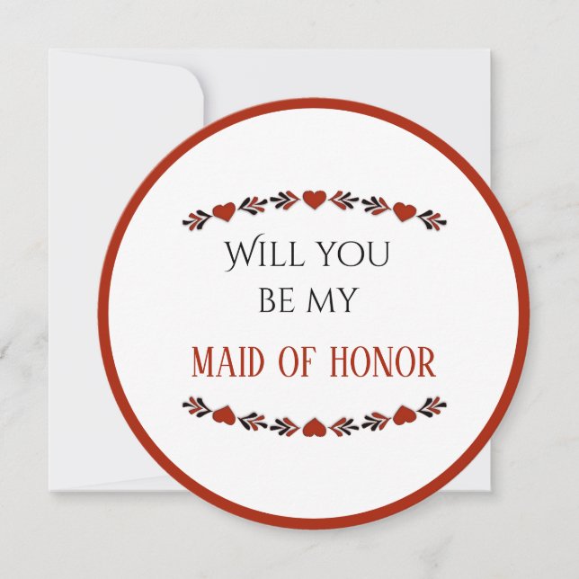 Will You Be My Maid of Honour Invitation (Front)