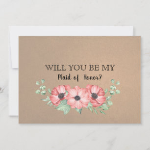 Will You Be My Maid of Honour Invitation